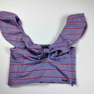 Guess purple striped crop top Small Womens